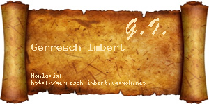 Gerresch Imbert névjegykártya
